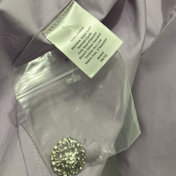 Talbots button down purple shirt size 16 XL Rhinestone Buttons New - Picture 6 of 9